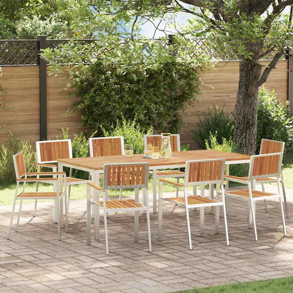 Outdoortisch-Set 9 pcs Braun Massivholz Akazie