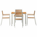 Outdoortisch-Set 5 pcs Braun Massivholz Teak