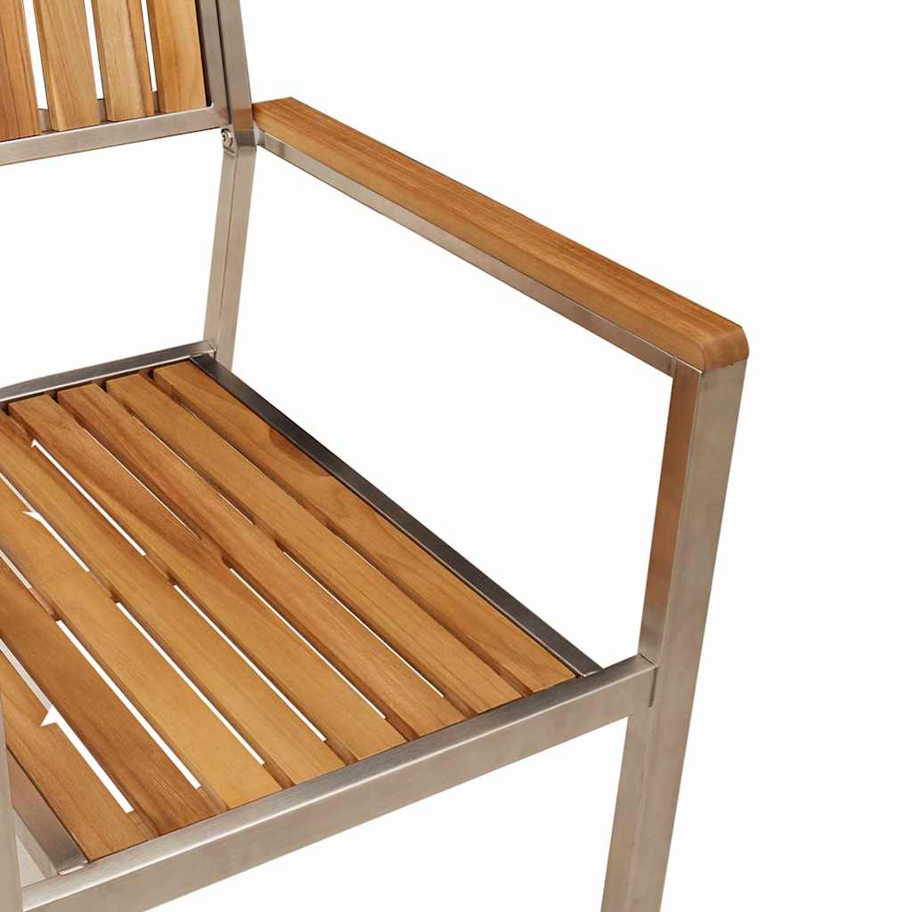 Outdoortisch-Set 5 pcs Braun Massivholz Teak