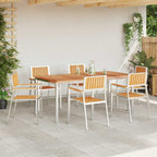 Outdoortisch-Set 7 pcs Braun Massivholz Teak