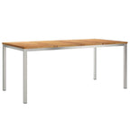 Outdoortisch-Set 7 pcs Braun Massivholz Teak