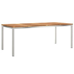 Outdoortisch-Set 7 pcs Braun Massivholz Teak