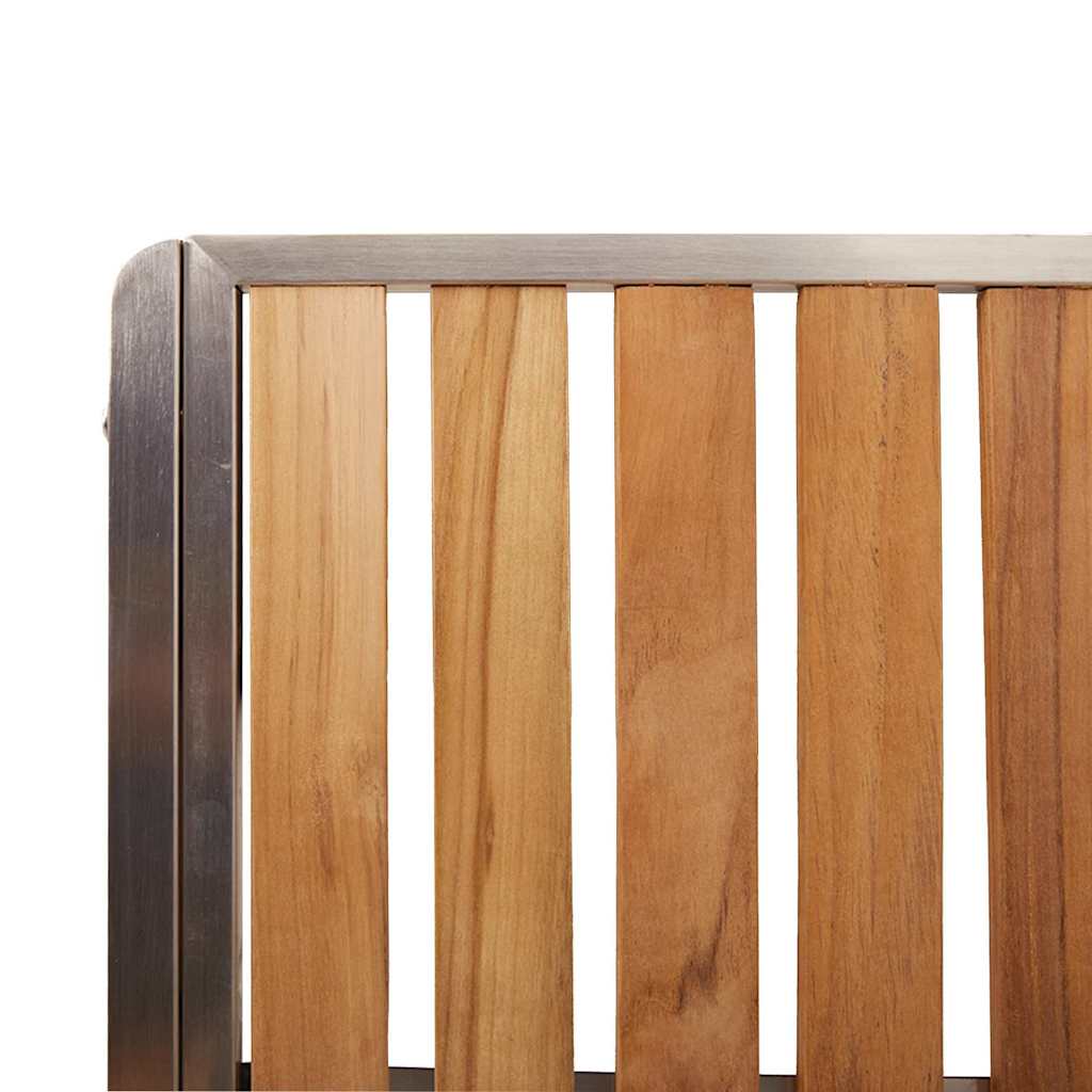 Outdoortisch-Set 9 pcs Braun Massivholz Teak