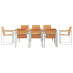 Garten Essgruppe 9 pcs Braun Massivholz Akazie