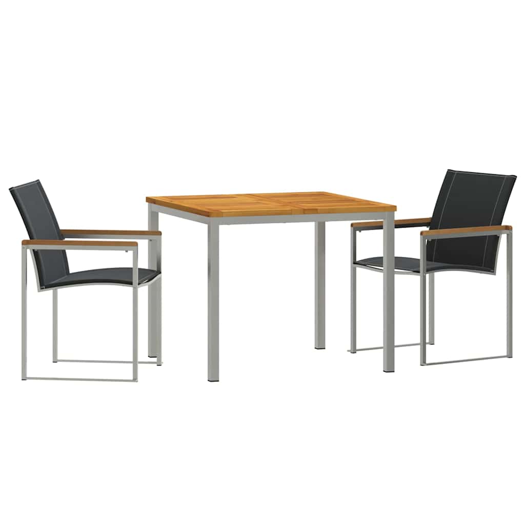Garten Essgruppe 3 pcs Braun Massivholz Akazie