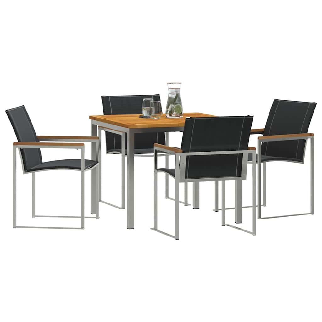 Garten Essgruppe 5 pcs Braun Massivholz Akazie