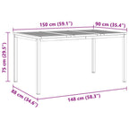 Garten Essgruppe 5 pcs Braun Massivholz Akazie