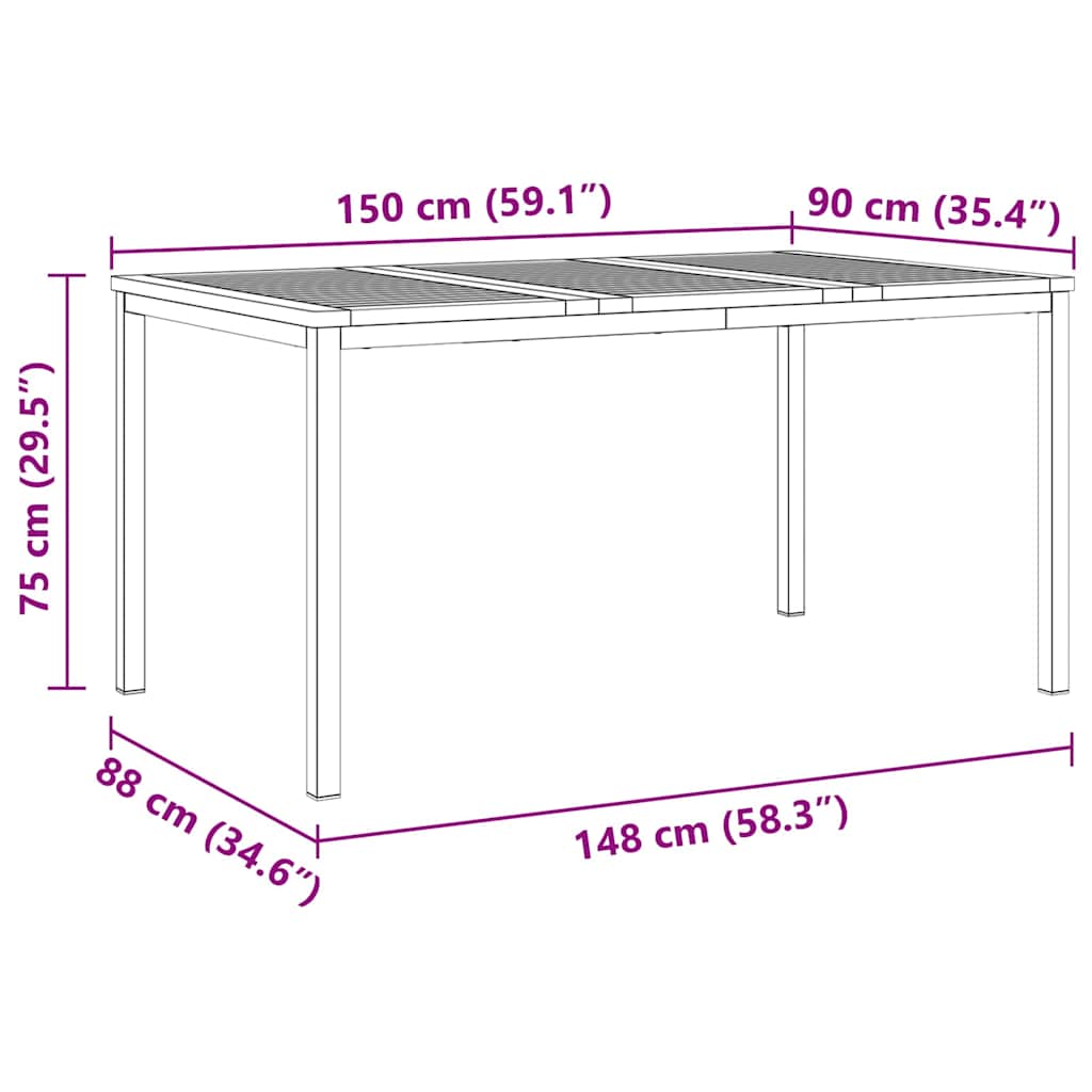 Garten Essgruppe 7 pcs Braun Massivholz Akazie