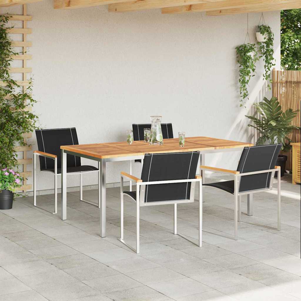 Garten Essgruppe 5 pcs Braun Massivholz Akazie