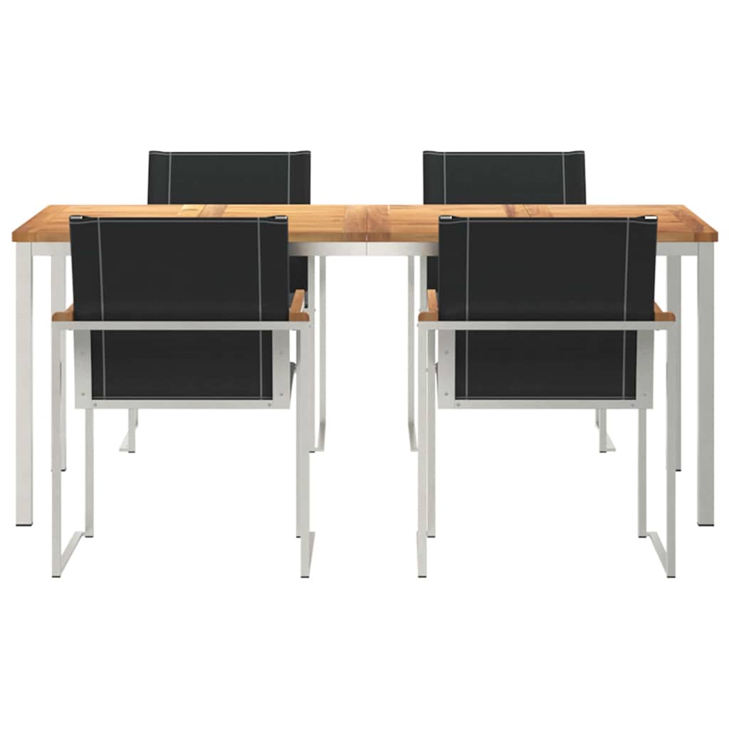 Garten Essgruppe 5 pcs Braun Massivholz Akazie