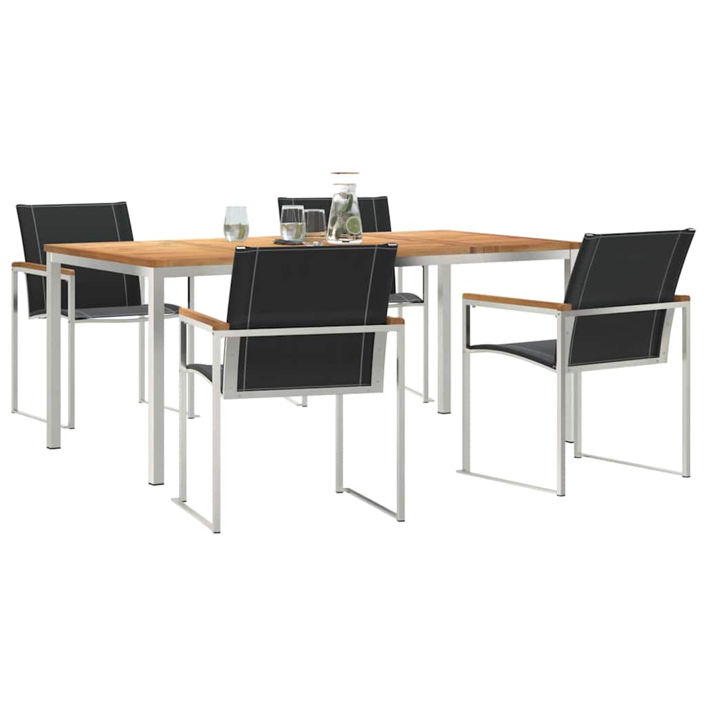 Garten Essgruppe 5 pcs Braun Massivholz Akazie