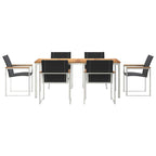 Garten Essgruppe 7 pcs Braun Massivholz Akazie