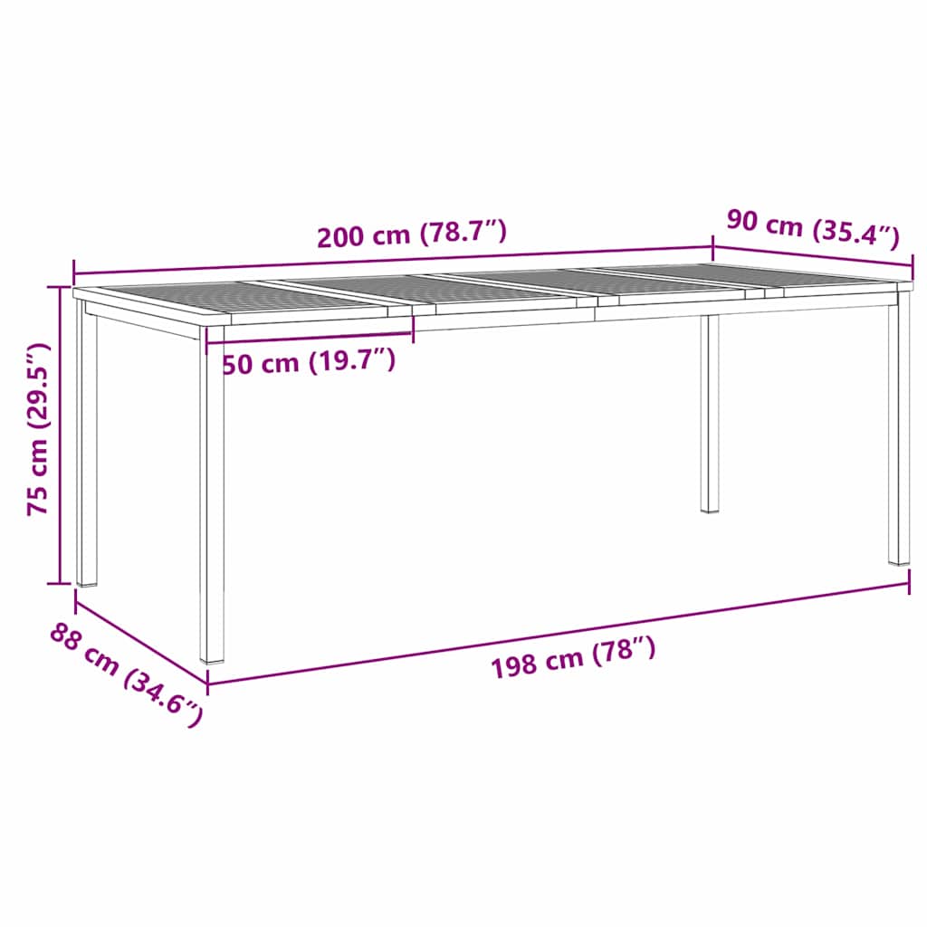 Garten Essgruppe 7 pcs Braun Massivholz Akazie