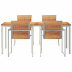 Garten Essgruppe 5 pcs Braun Massivholz Teak