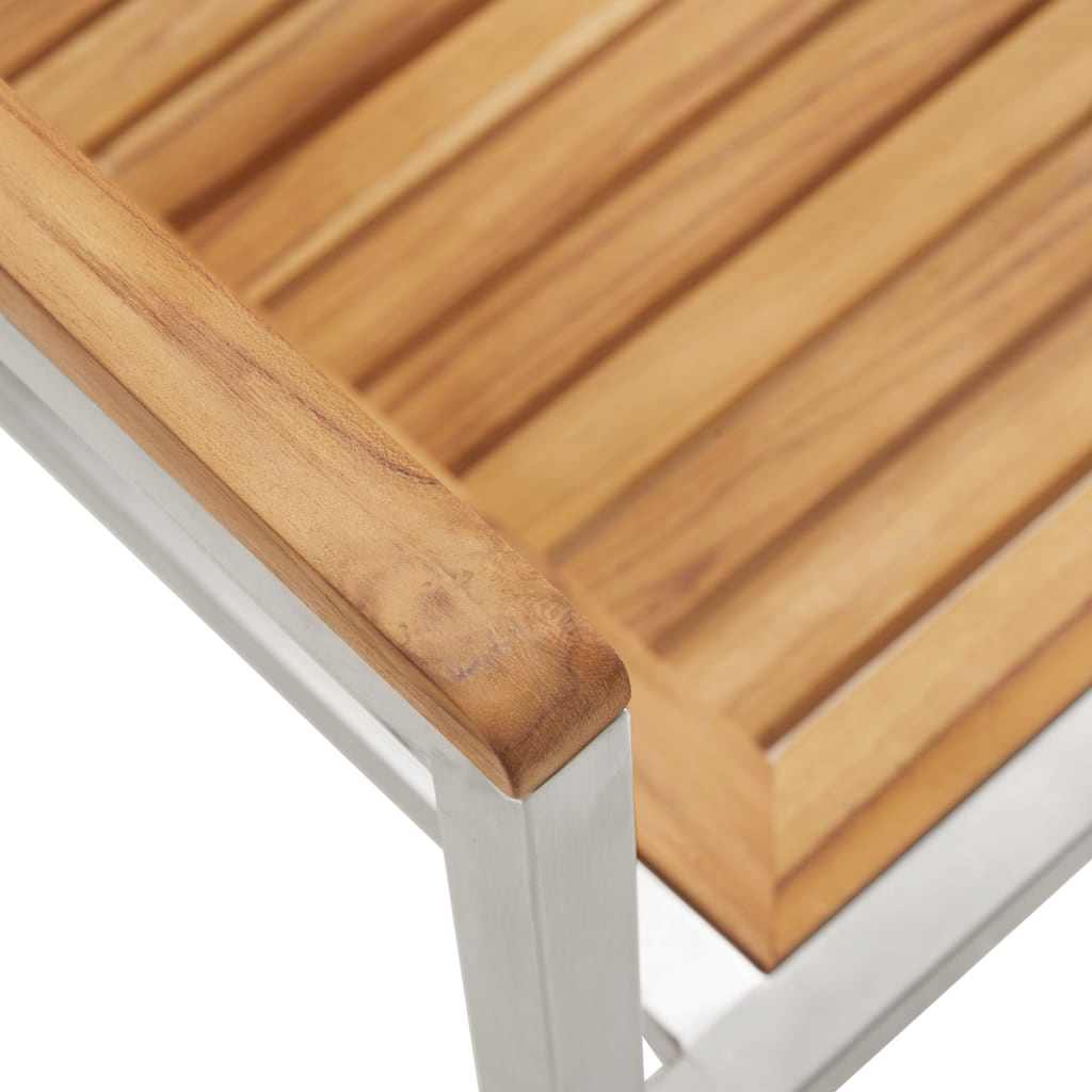 Garten Essgruppe 7 pcs Braun Massivholz Teak