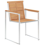 Garten Essgruppe 7 pcs Braun Massivholz Teak