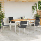 Garten Essgruppe 7 pcs Braun Massivholz Teak
