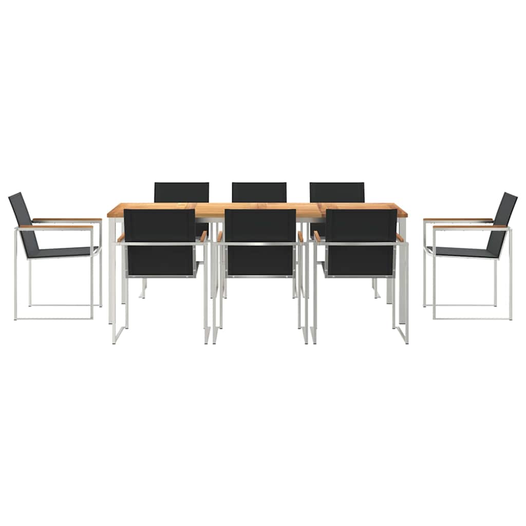 Garten Essgruppe 7 pcs Braun Massivholz Teak