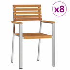 Gartenstuhl 8 pcs Öl-Natur 56 x 54,5 x 87 cm Massivholz Akazie