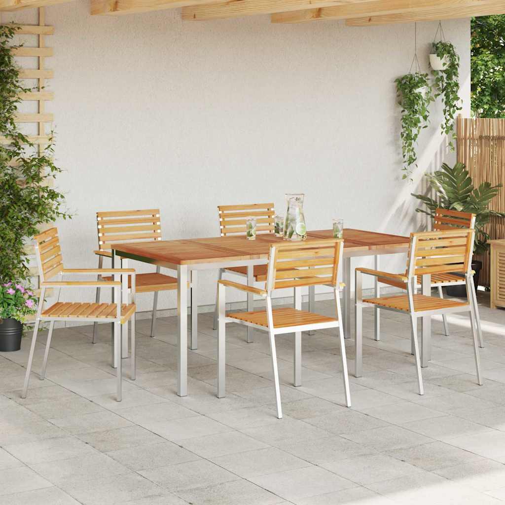Gartenstuhl 6 pcs Öl-Natur 56 x 54,5 x 87 cm Massivholz Teak