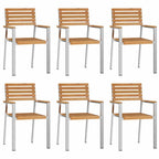 Gartenstuhl 6 pcs Öl-Natur 56 x 54,5 x 87 cm Massivholz Teak
