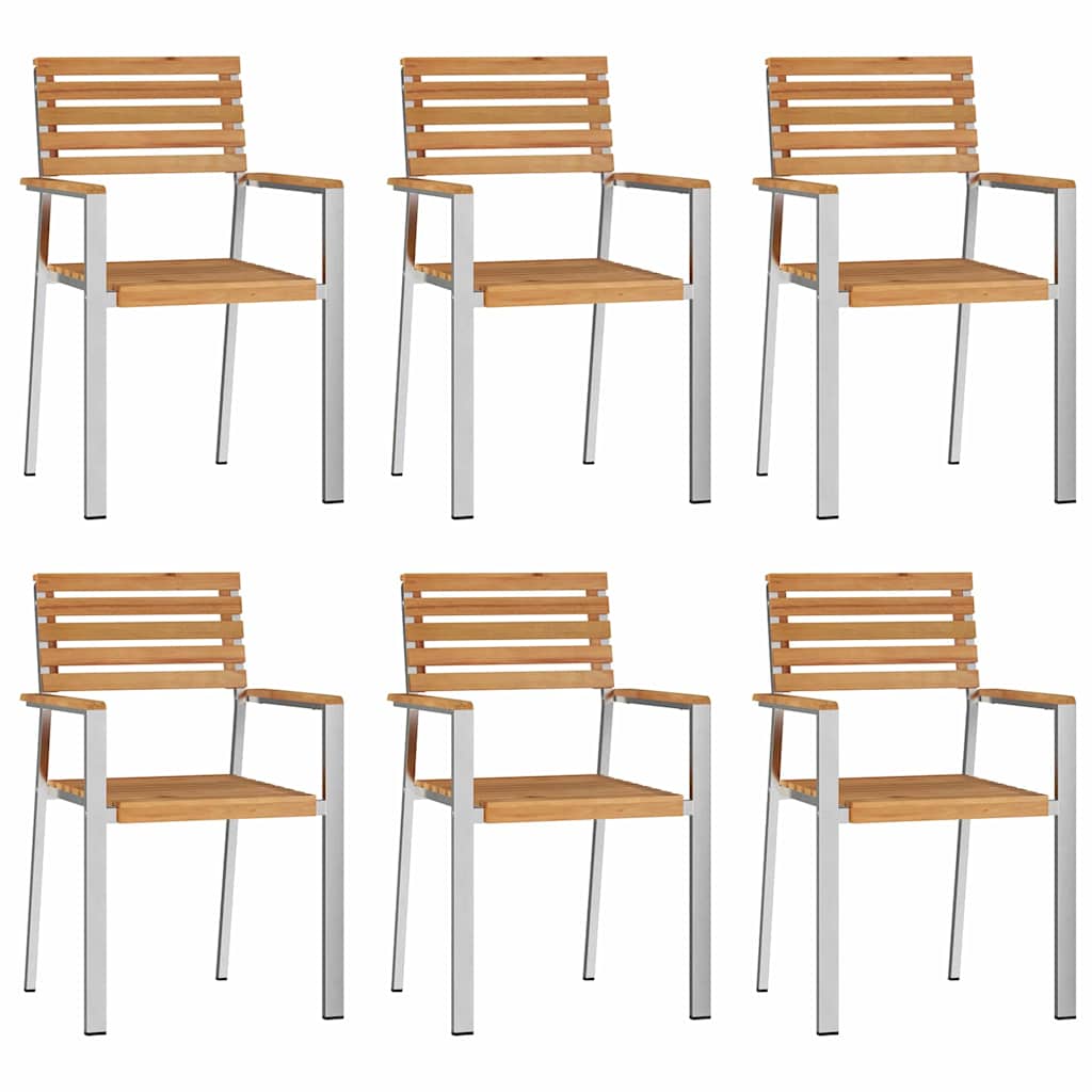 Gartenstuhl 6 pcs Öl-Natur 56 x 54,5 x 87 cm Massivholz Teak