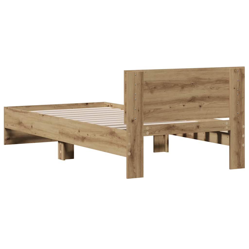 Bettrahmen mit Kopfteil Artisan-Eiche 75 x 190 cm Holzwerkstoff