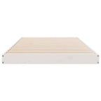 Bodenbettrahmen Weiß 80 x 210 cm Massives Kiefernholz