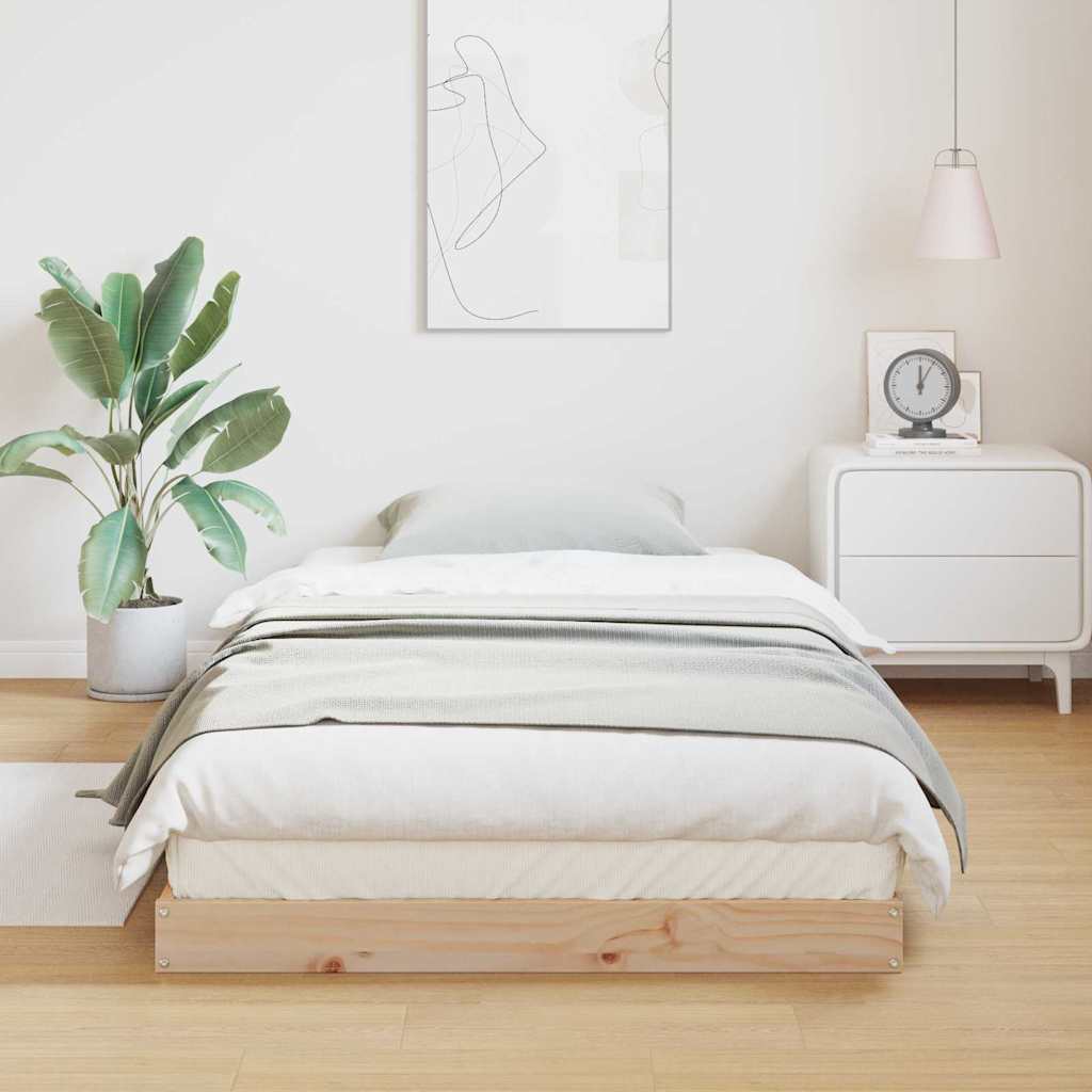 Bodenbettrahmen Natur 90 x 210 cm Massives Kiefernholz