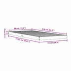 Bodenbettrahmen Natur 90 x 210 cm Massives Kiefernholz
