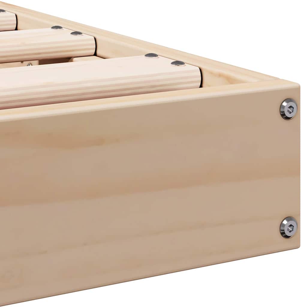 Bodenbettrahmen Natur 213,5 x 184 x 9 cm Massives Kiefernholz