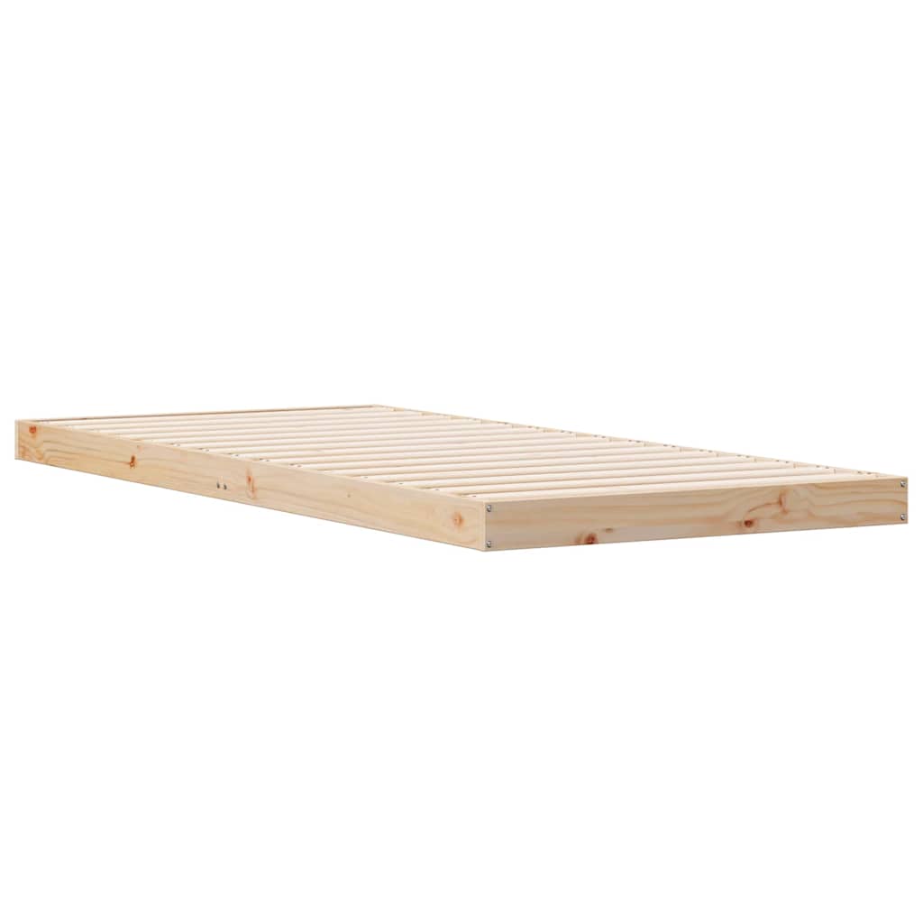 Bodenbettrahmen Natur 80 x 220 cm Massives Kiefernholz