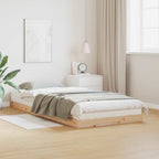 Bodenbettrahmen Natur 90 x 220 cm Massives Kiefernholz