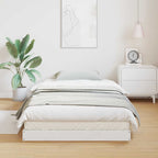 Bodenbettrahmen Weiß 100 x 220 cm Massives Kiefernholz
