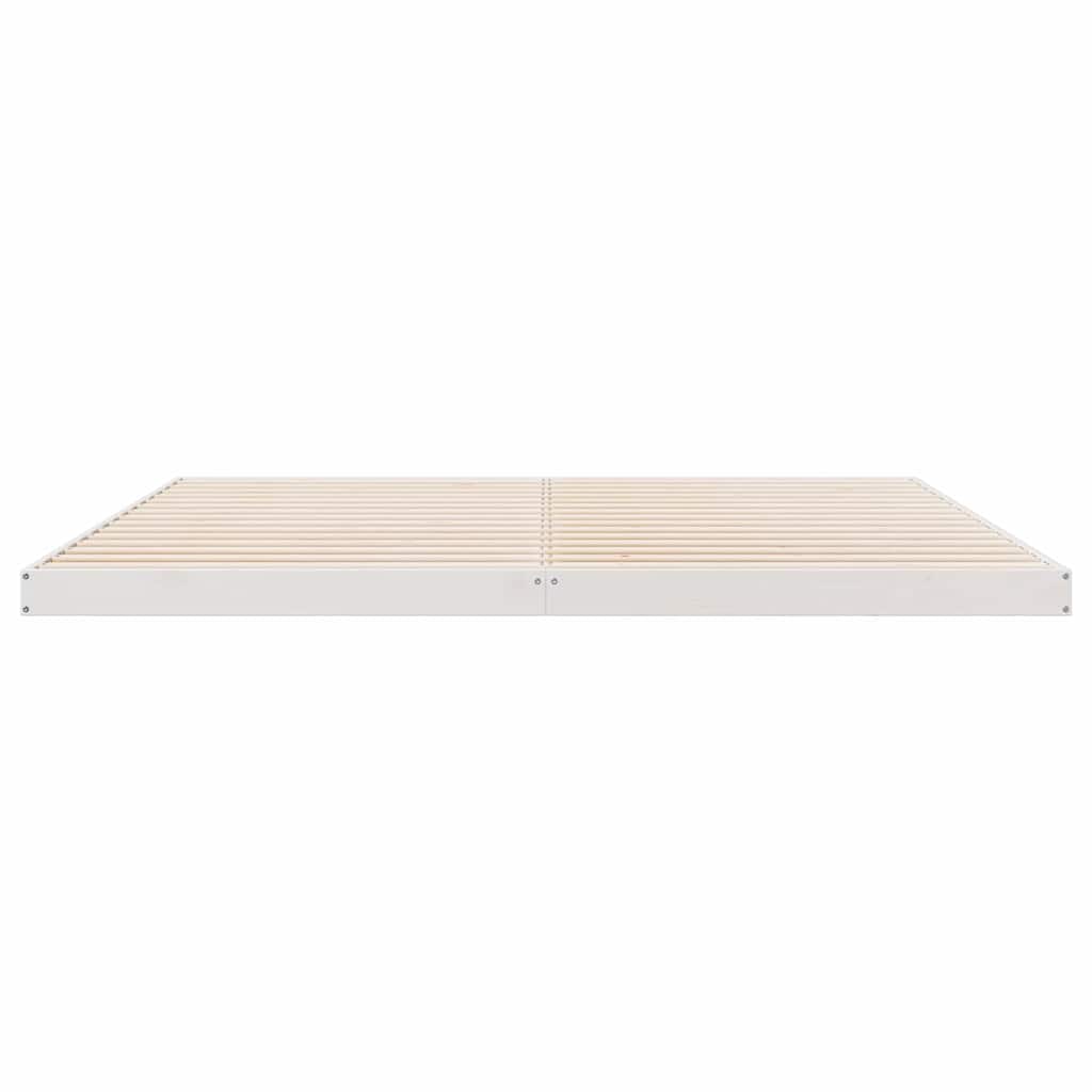 Bodenbettrahmen Weiß 180 x 220 cm Massives Kiefernholz