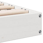 Bodenbettrahmen Weiß 200 x 220 cm Massives Kiefernholz