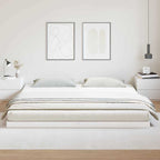Bodenbettrahmen Weiß 200 x 220 cm Massives Kiefernholz