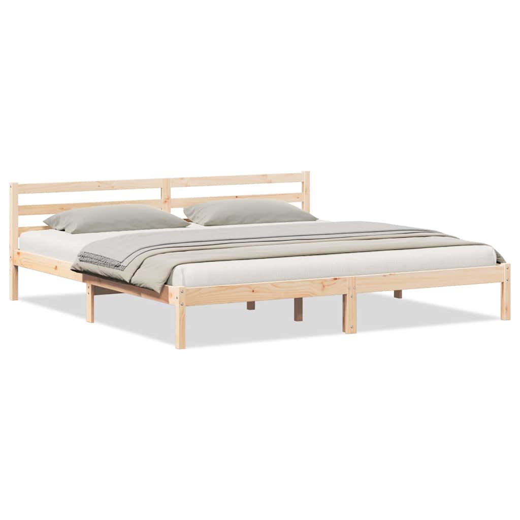 Bettrahmen Braun 215,5 x 185,5 x 69,5 cm Massivholz Kiefer