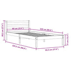Bettrahmen Braun 225,5 x 95,5 x 69,5 cm Massivholz Kiefer
