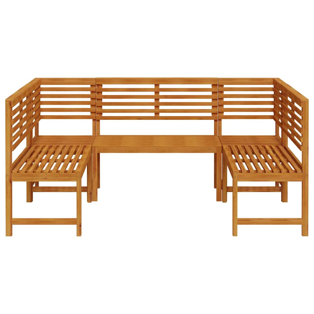 Gartenbänke Set 5 pcs Braun Massivholz Akazie