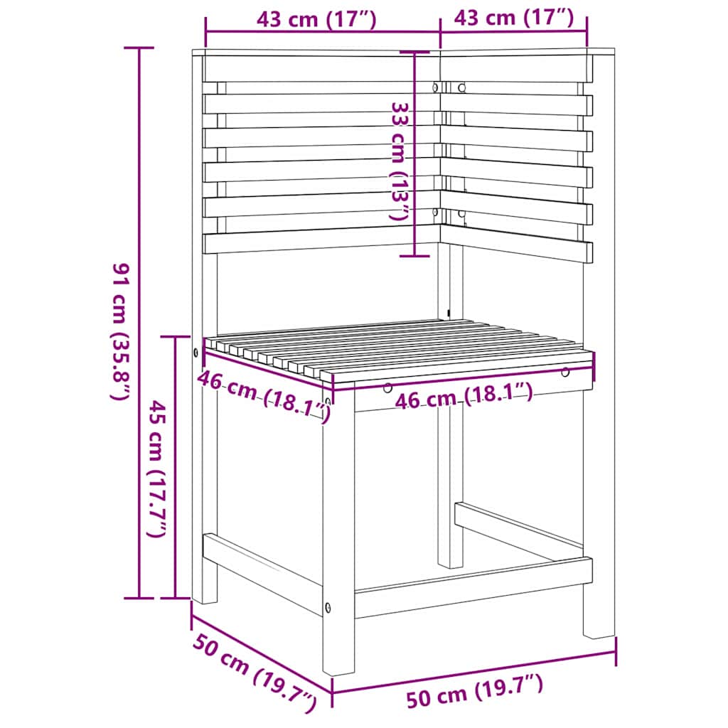 Gartenbänke Set 5 pcs Braun Massivholz Akazie
