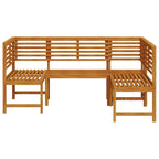 Gartenbänke Set 3 pcs Braun Massivholz Akazie