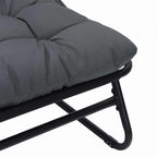 gartenmöbel mit Kissen 3 pcs Schwarz Pulverbeschichteter Stahl