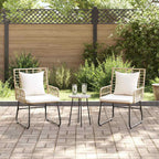 Garten Essgruppe 3 pcs Braun und Creme Poly-Rattan