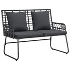 Garten Essgruppe 3 pcs Schwarz und Anthrazit Poly-Rattan
