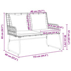 Garten Essgruppe 3 pcs Schwarz und Anthrazit Poly-Rattan