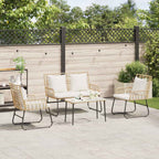 Garten Essgruppe 3 pcs Braun und Creme Poly-Rattan