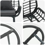 Garten Essgruppe 3 pcs Schwarz und Anthrazit Poly-Rattan