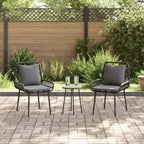Garten Essgruppe 3 pcs Schwarz und Anthrazit Poly-Rattan