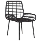 Garten Essgruppe 3 pcs Schwarz und Anthrazit Poly-Rattan